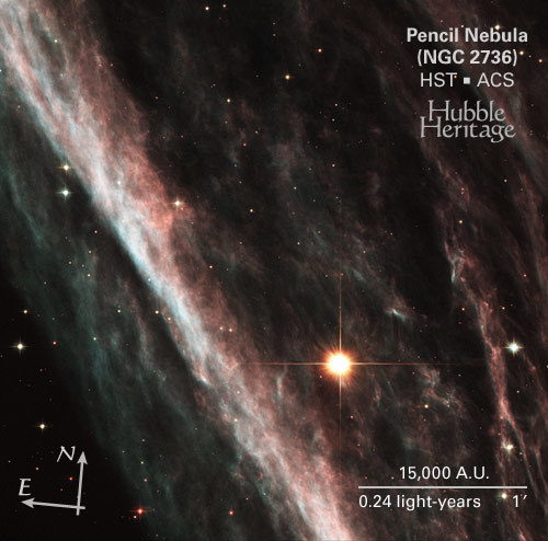 The Pencil Nebula: Remnants of an Exploded Star (NGC 2736) - NASA